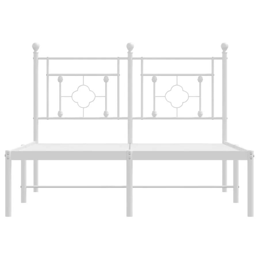 Cadre de lit métal sans matelas et tête de lit blanc 120x200 cm - 5