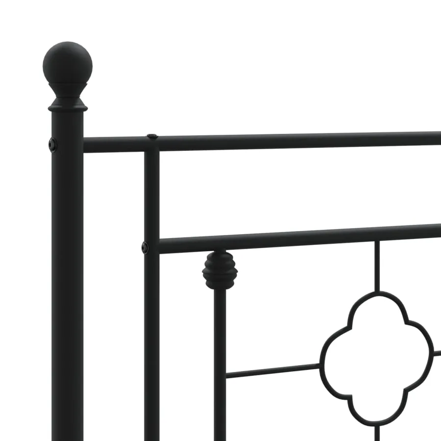 Cadre de lit métal sans matelas avec tête de lit noir 135x190cm - 8