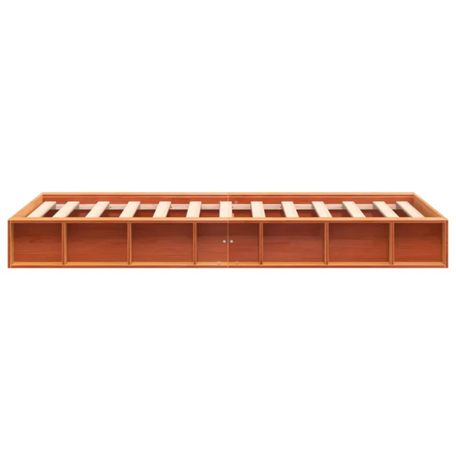 Cadre de lit sans matelas cire marron 75x190 cm bois pin massif - 5