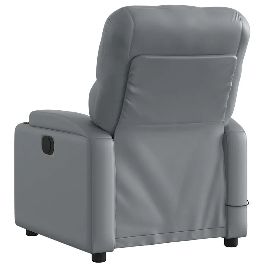 Fauteuil de massage inclinable Gris Similicuir - 5
