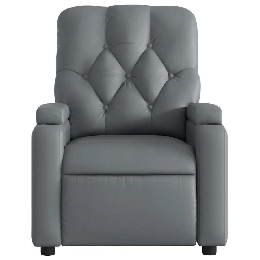 Fauteuil de massage inclinable Gris Similicuir - 8