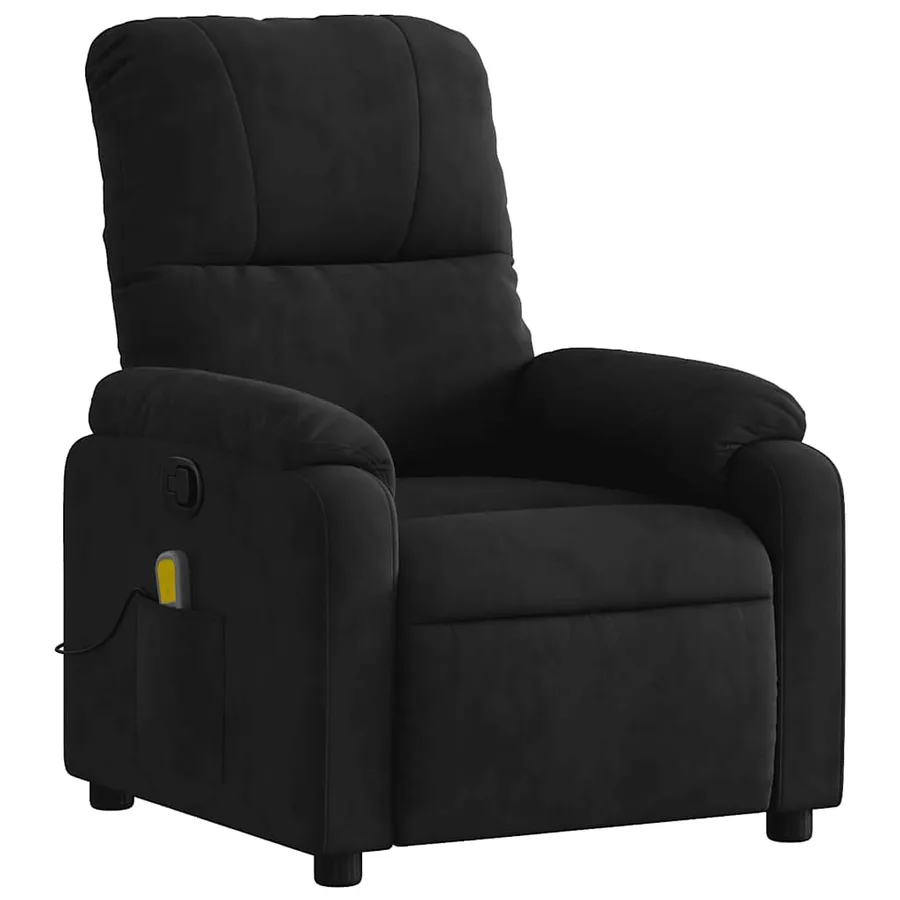Fauteuil inclinable de massage noir tissu microfibre - 4