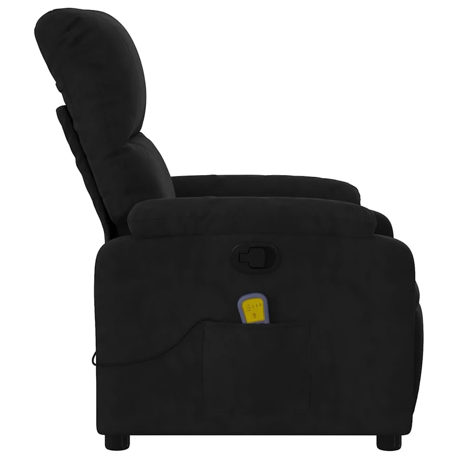Fauteuil inclinable de massage noir tissu microfibre - 9