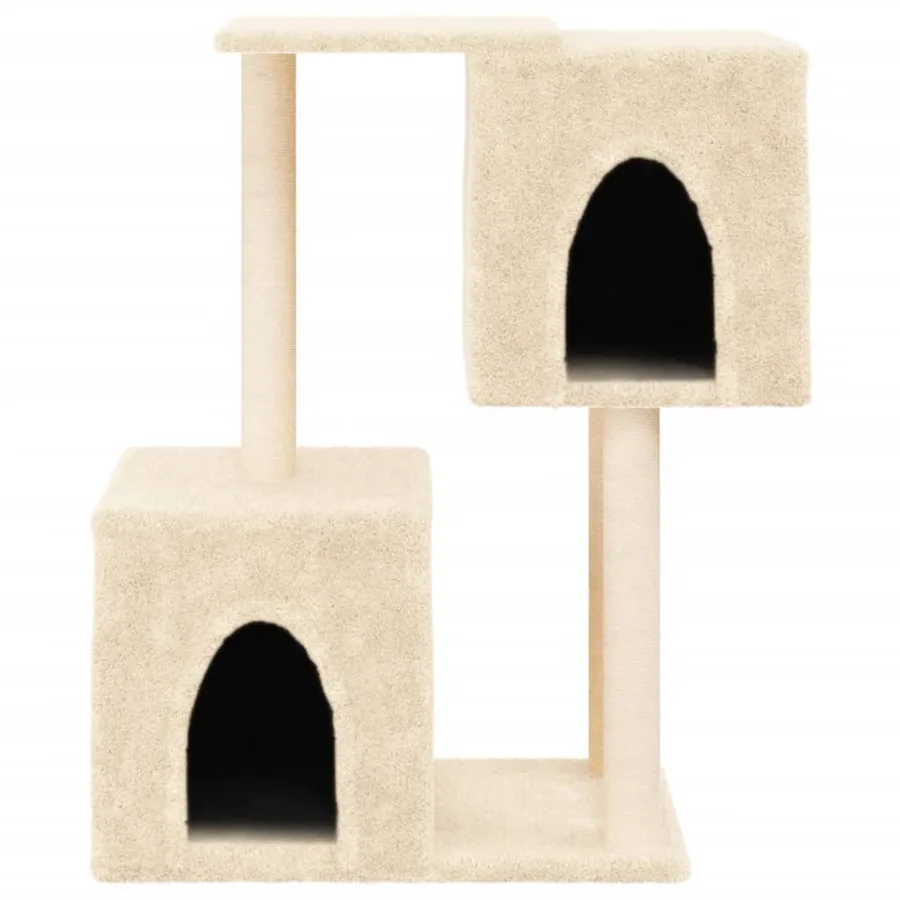 Arbre à chat avec griffoirs en sisal Crème 86 cm - 4