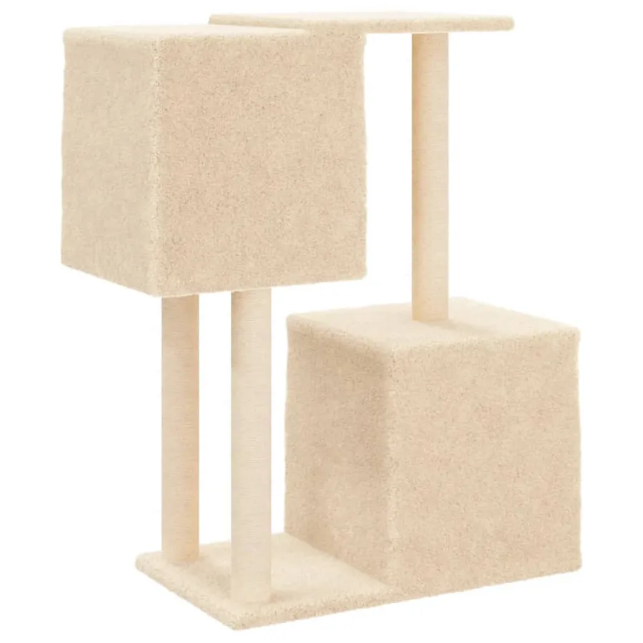 Arbre à chat avec griffoirs en sisal Crème 86 cm - 6