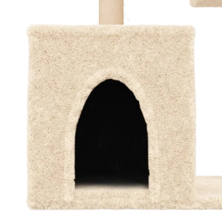Arbre à chat avec griffoirs en sisal Crème 86 cm - 7