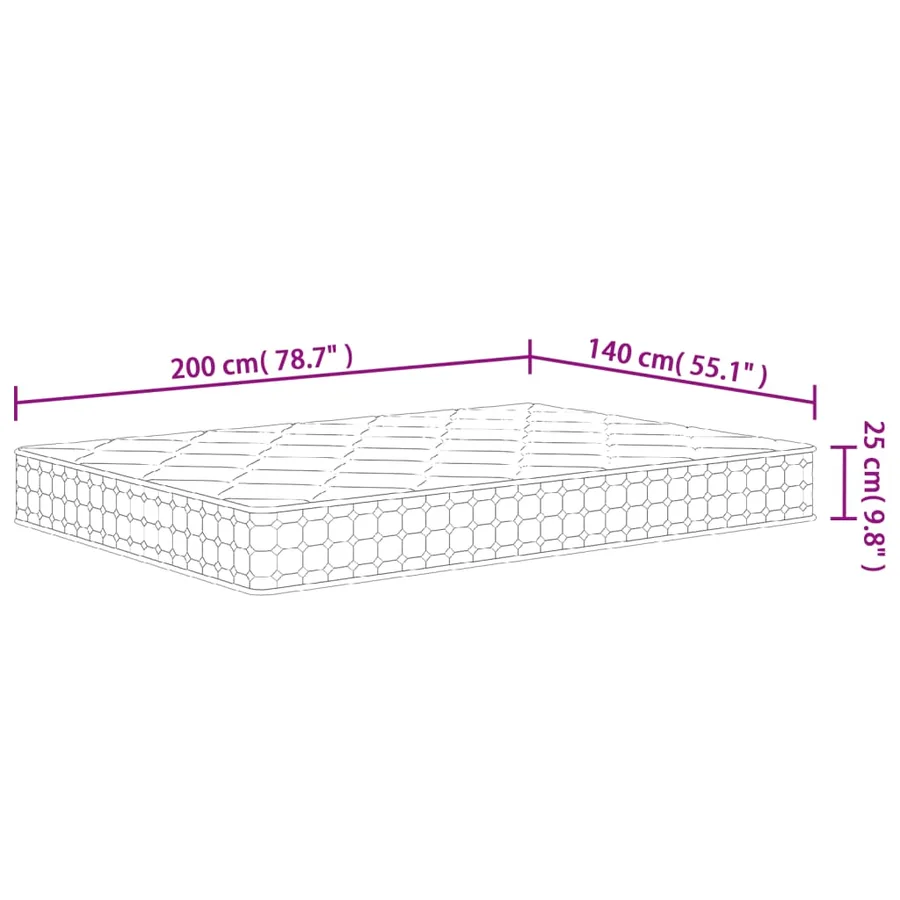 Matelas à ressorts ensachés dureté moyenne 140x200 cm - 9