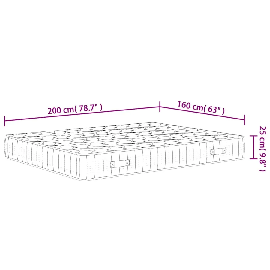 Matelas à ressorts ensachés dureté moyenne 160x200 cm - 7