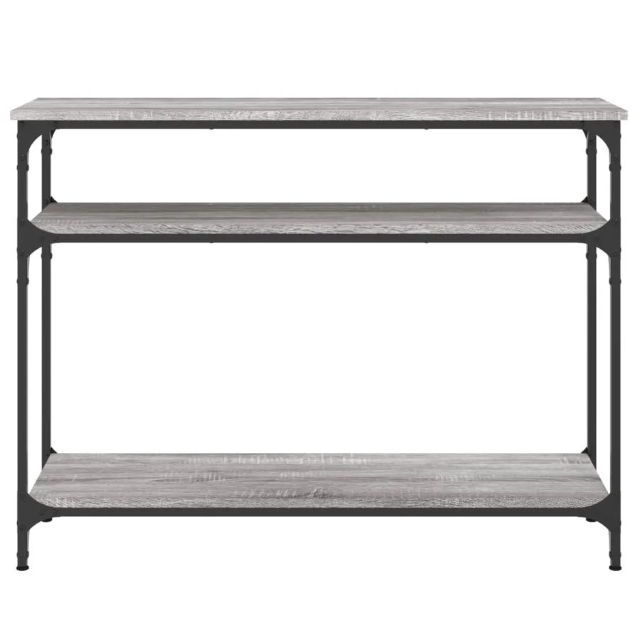 Table console sonoma gris 100x29x75 cm bois d'ingénierie - 4