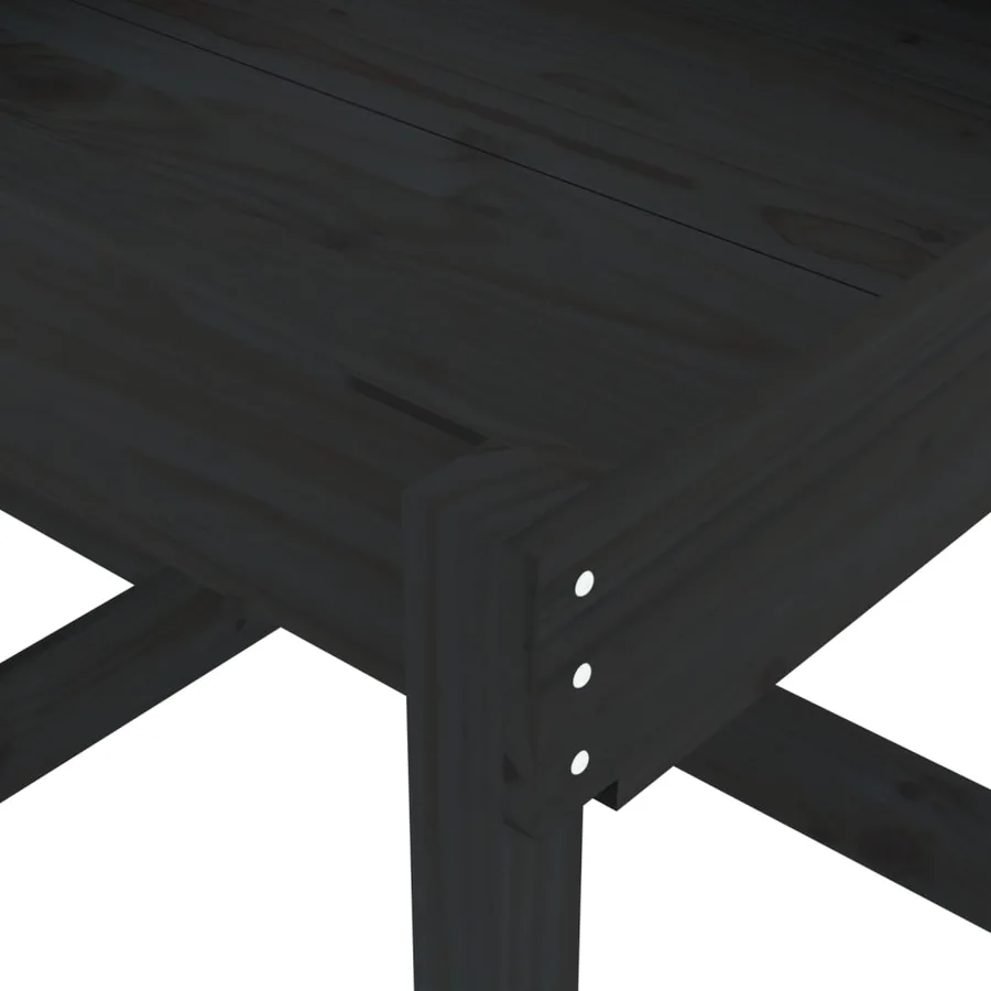 Tables à sable 2 pcs noir bois de pin massif - 8