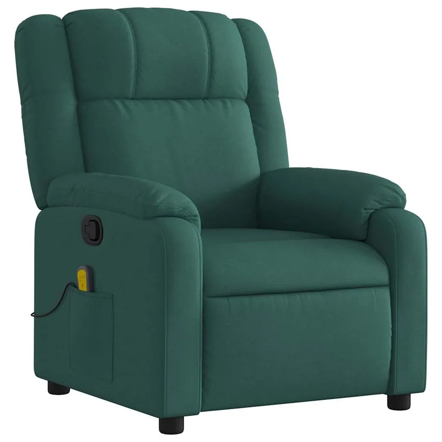Fauteuil inclinable de massage vert foncé tissu - 3