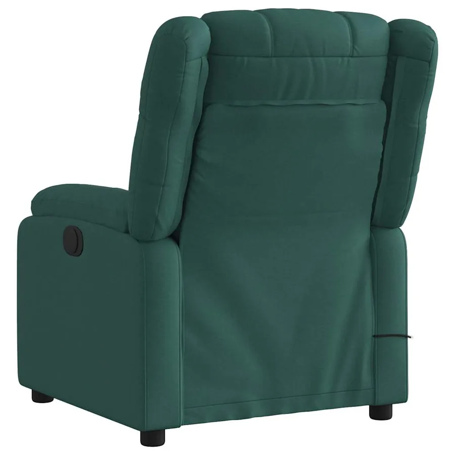Fauteuil inclinable de massage vert foncé tissu - 4