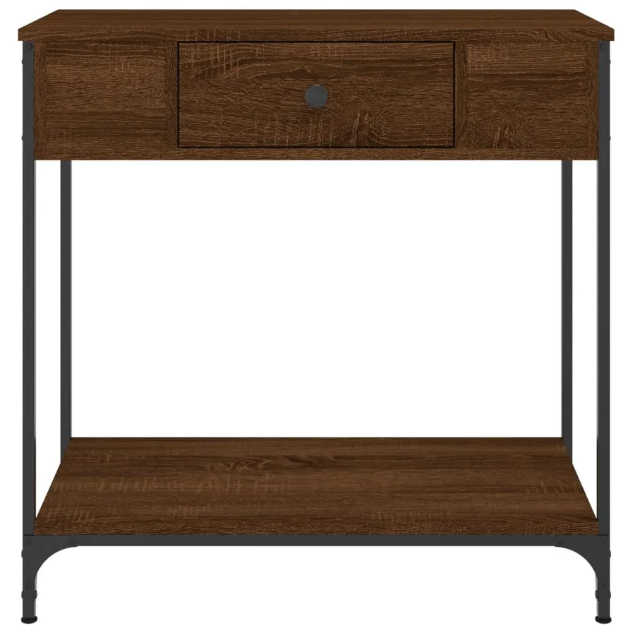 Table console chêne marron 75x34,5x75 cm bois d'ingénierie - 4