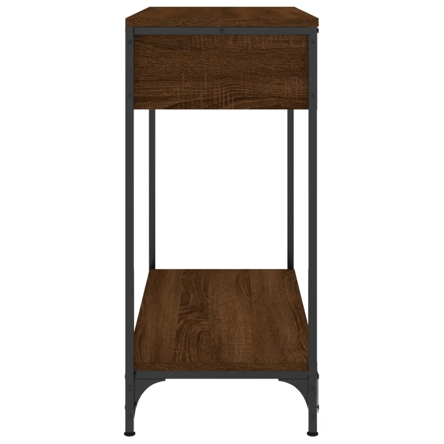 Table console chêne marron 75x34,5x75 cm bois d'ingénierie - 6