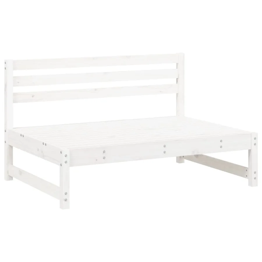 Salon de jardin 2 pcs blanc bois de pin massif - 3