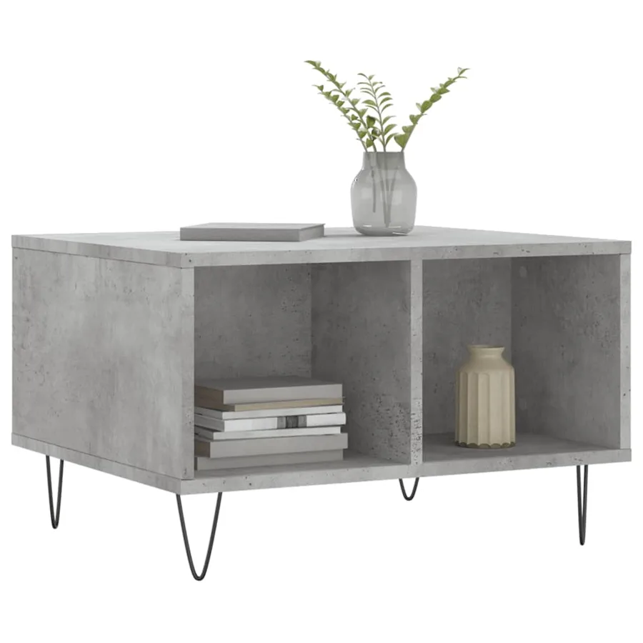 Table basse Gris béton 60x50x36,5 cm Bois d'ingénierie - 3