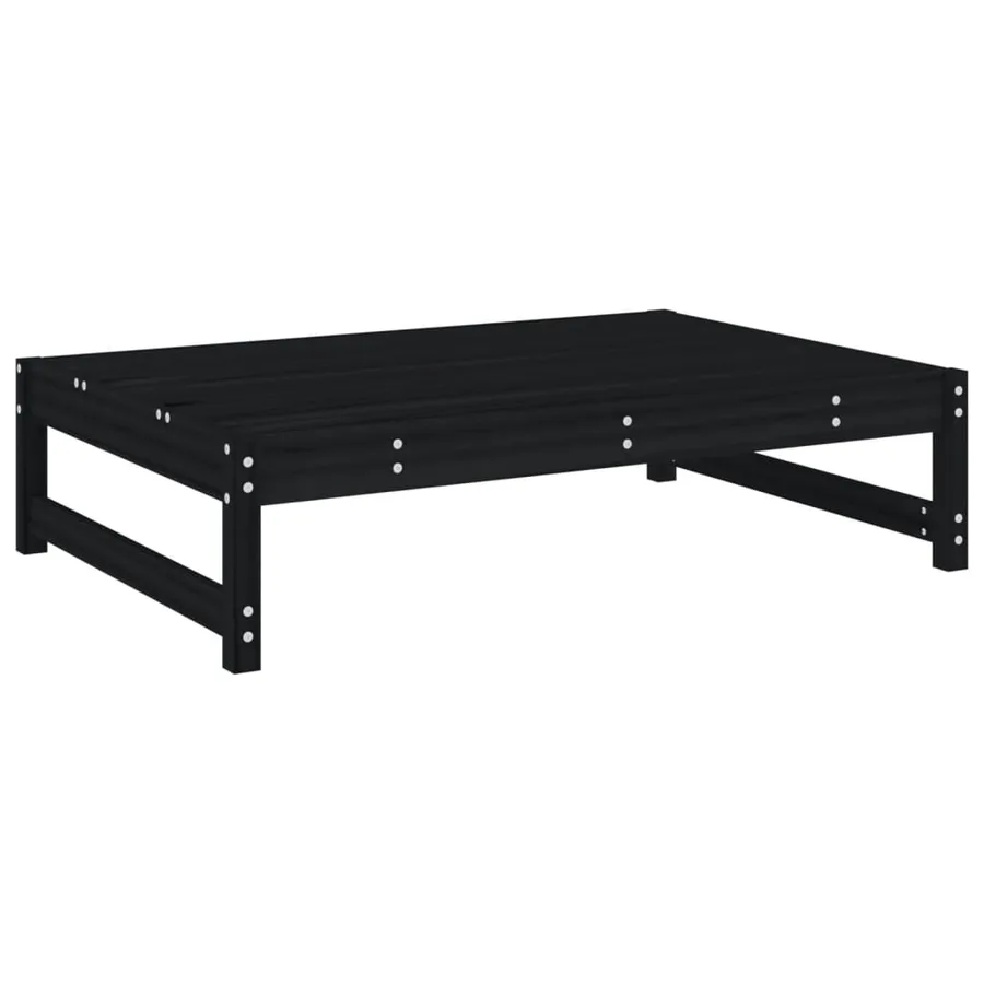 Salon de jardin 4 pcs noir bois massif de pin - 4