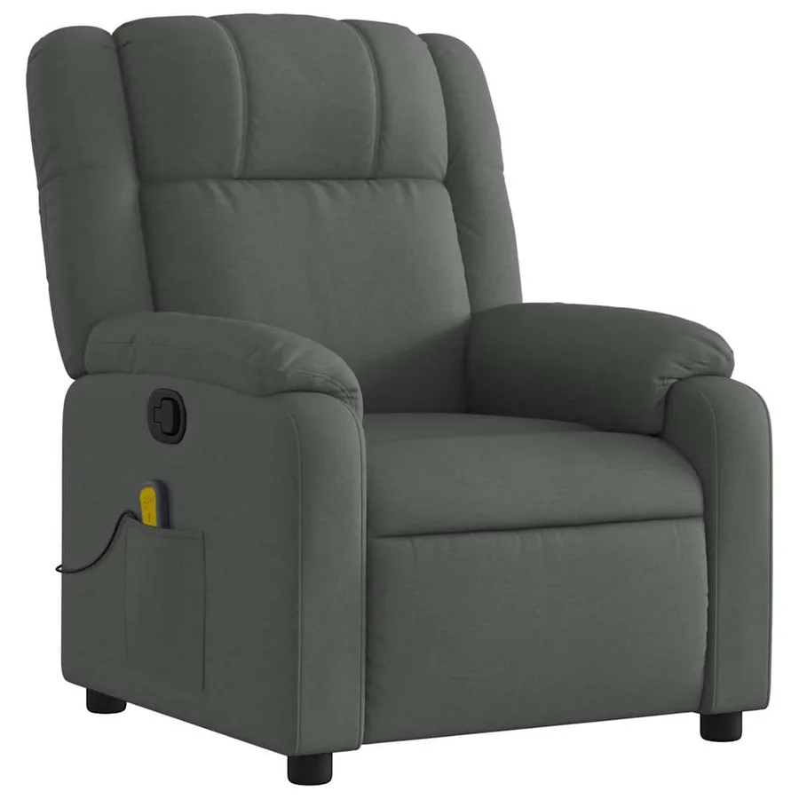 Fauteuil de massage inclinable gris foncé tissu - 3