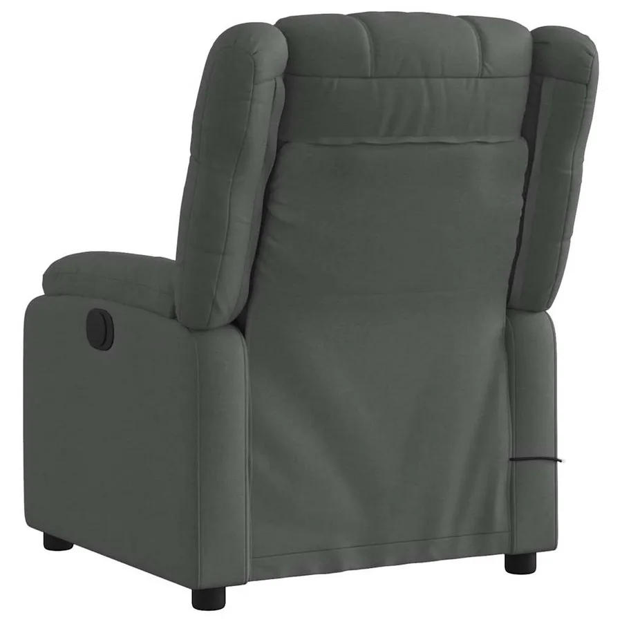 Fauteuil de massage inclinable gris foncé tissu - 4