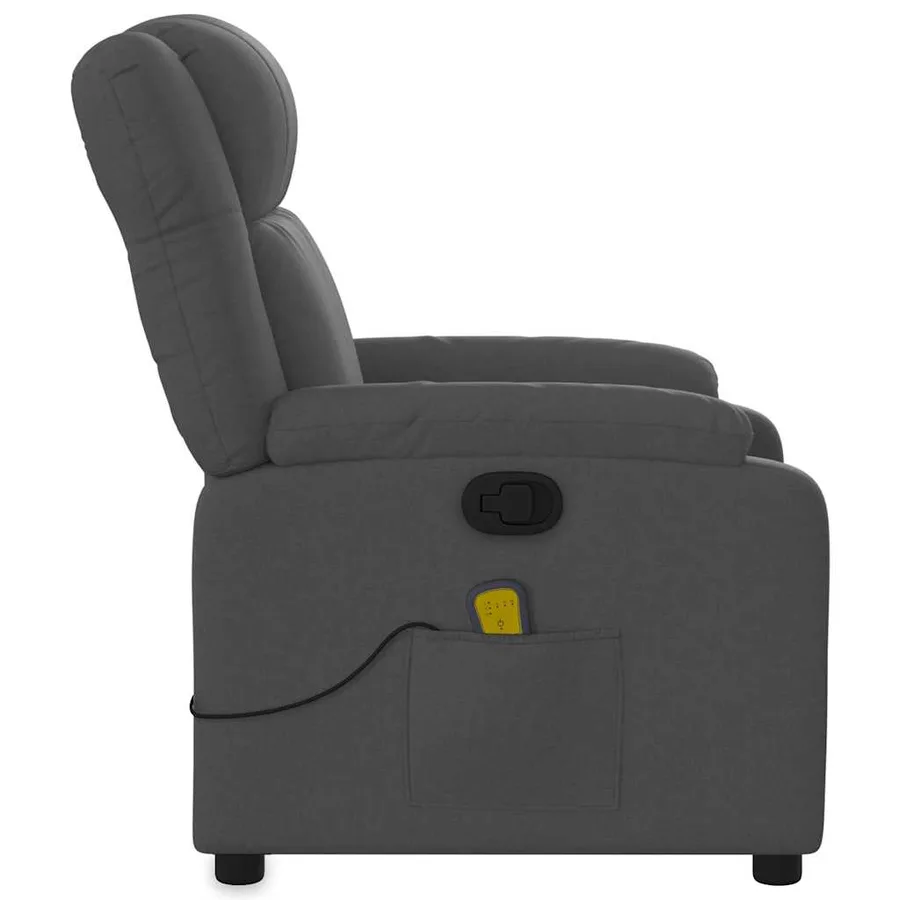 Fauteuil de massage inclinable gris foncé tissu - 8