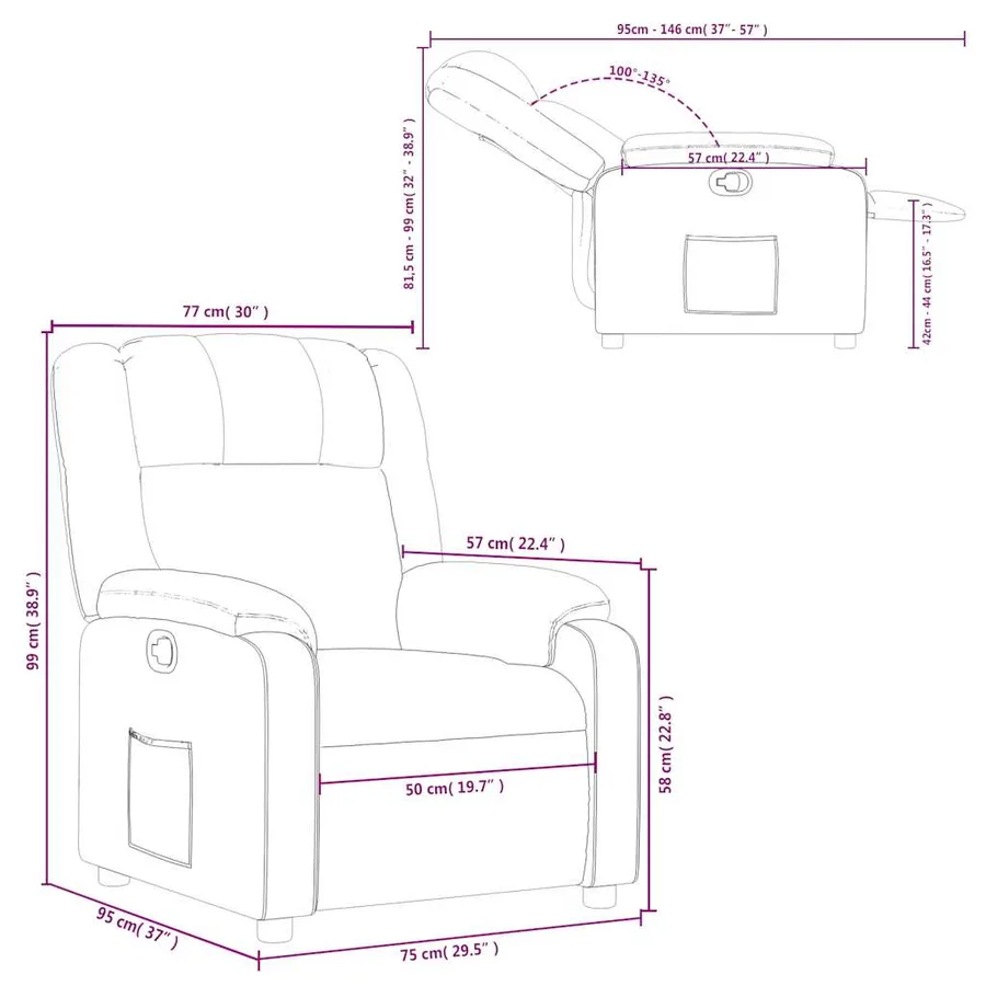 Fauteuil inclinable Gris clair Tissu - 12