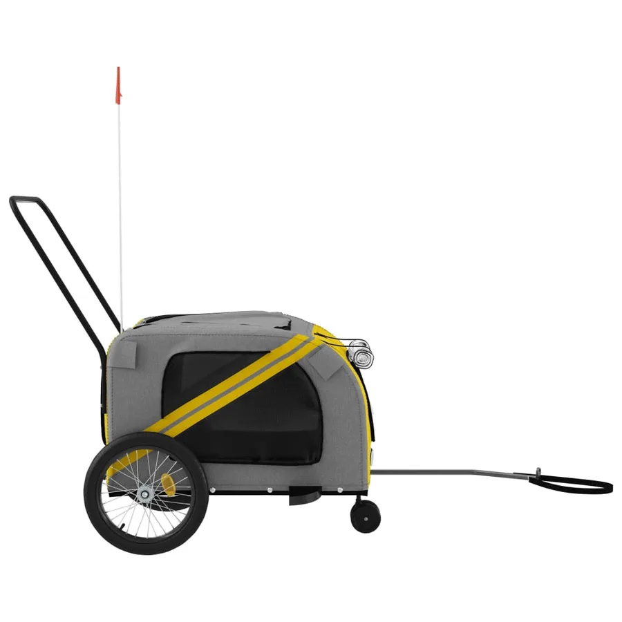 Remorque de vélo pour animaux de compagnie jaune et gris - 6