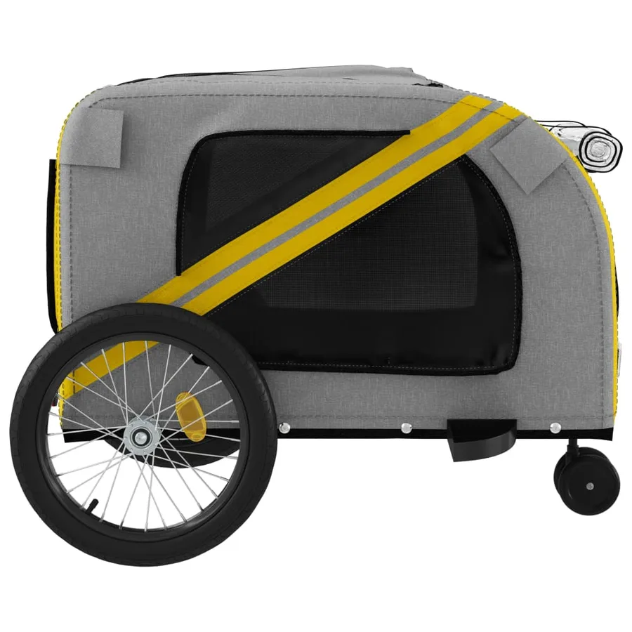 Remorque de vélo pour animaux de compagnie jaune et gris - 7