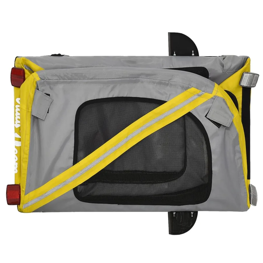 Remorque de vélo pour animaux de compagnie jaune et gris - 9