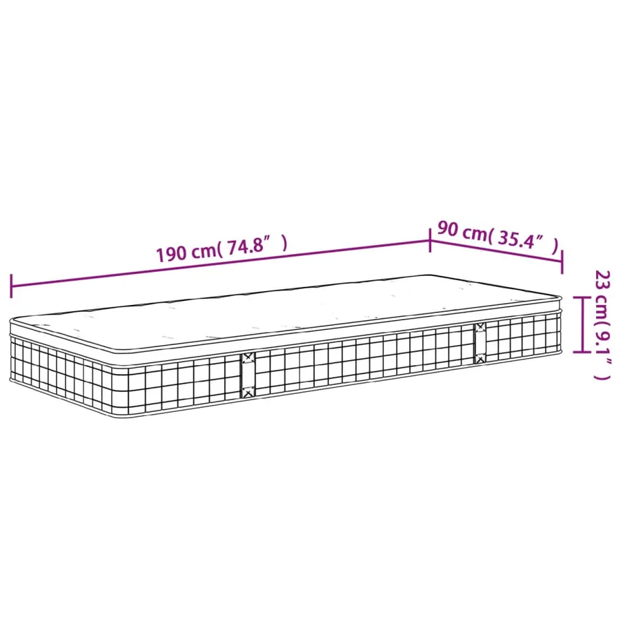 Matelas à ressorts bonnell moyen 90x190 cm - 9