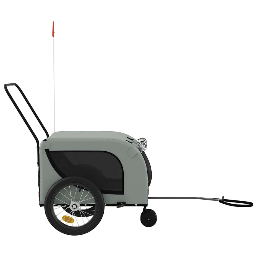 Remorque de vélo pour animaux de compagnie gris et noir - 5