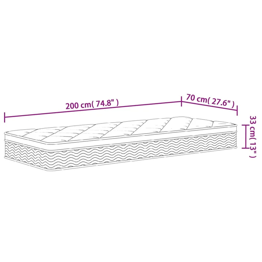 Matelas à ressorts ensachés Moyen Plus 70 x 200 cm - 10