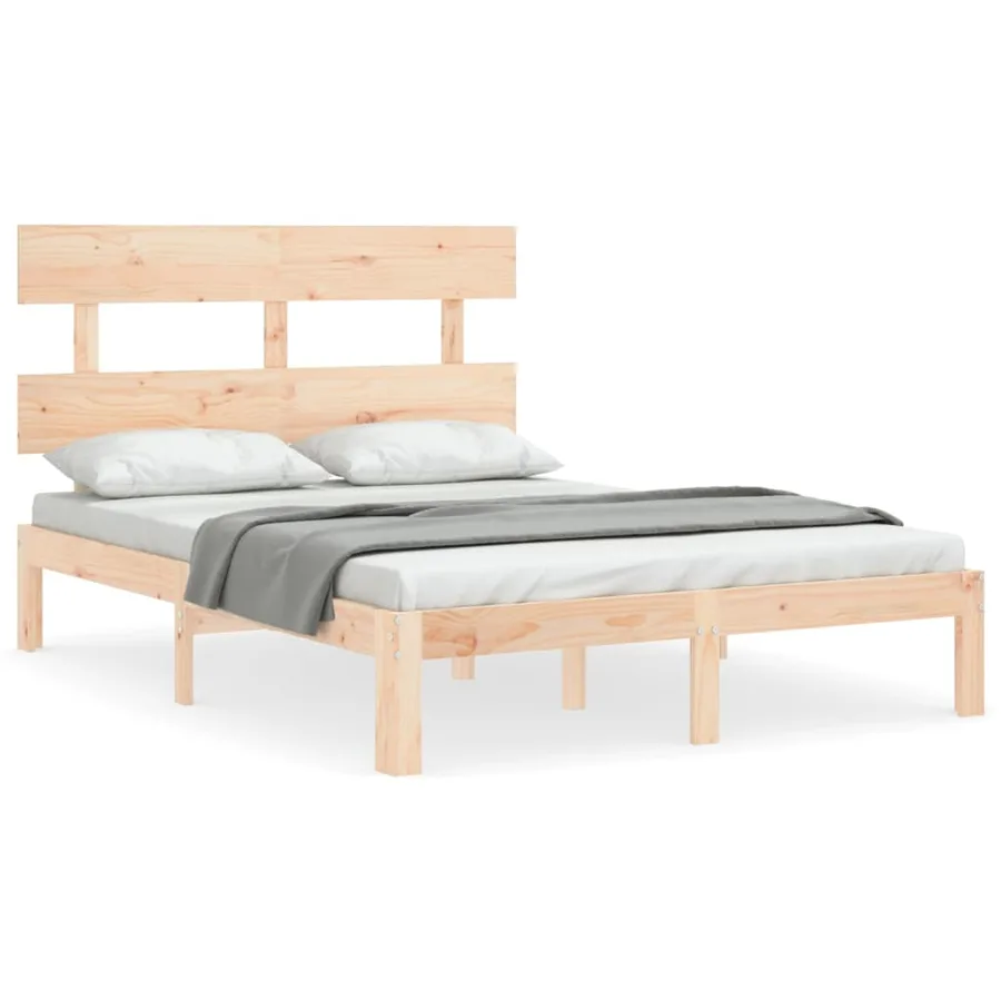 Cadre de lit sans matelas bois de pin massif - 2