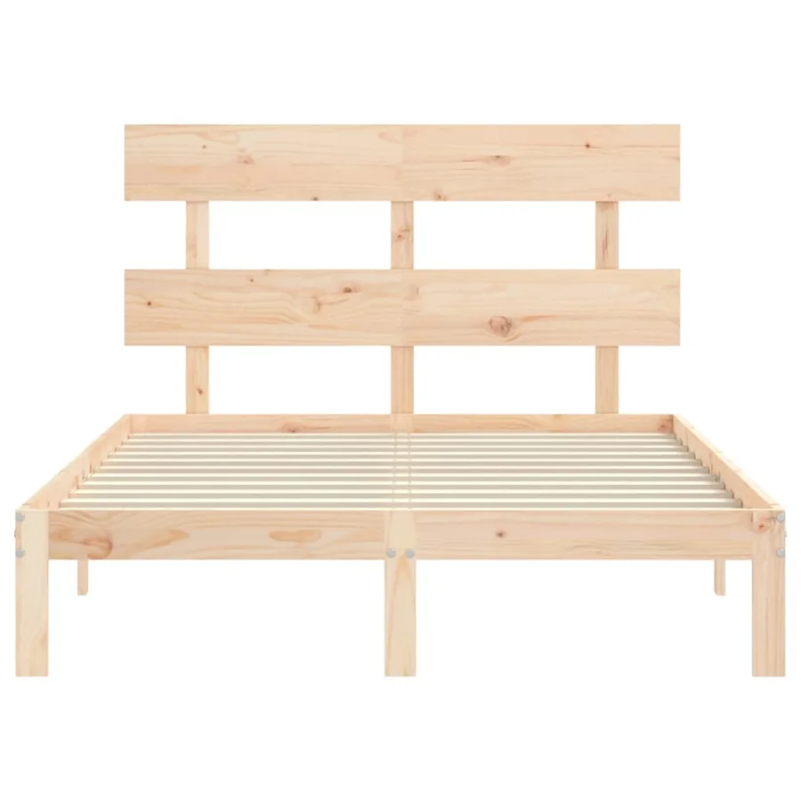 Cadre de lit sans matelas bois de pin massif - 6