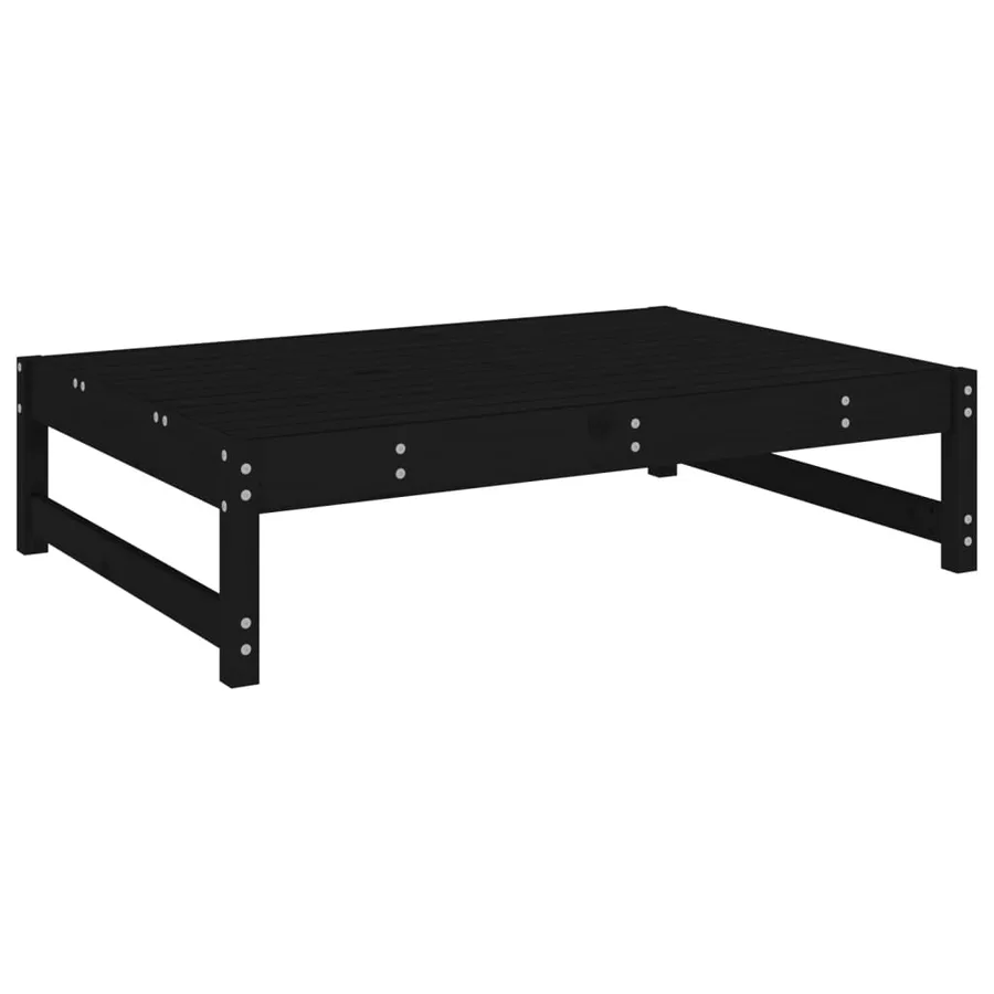 Repose-pied de jardin 120x80 cm noir bois de pin massif - 2
