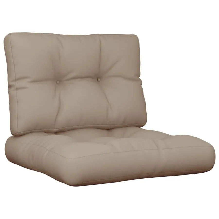 Coussins de palette lot de 2 taupe tissu - 2