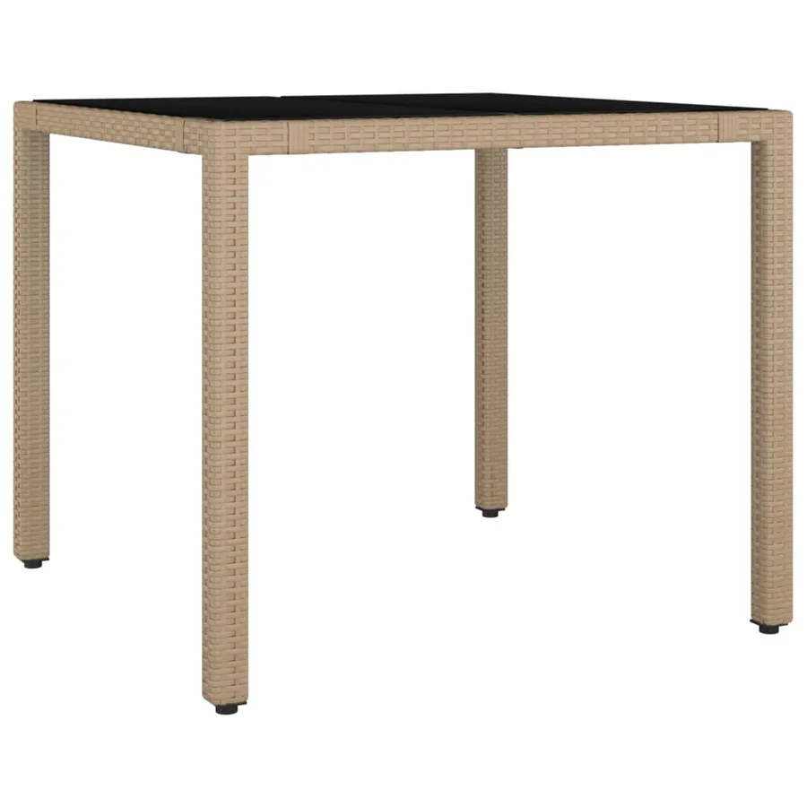 Ensemble à manger de jardin avec coussins 5pcs Beige poly rotin - 3