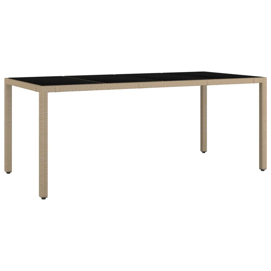 Ensemble à manger de jardin et coussins 9 pcs beige Poly rotin - 3