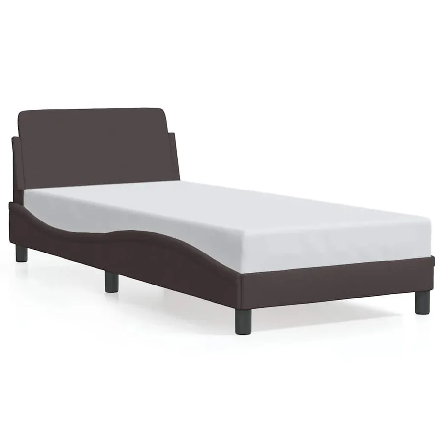 Cadre de lit Dover marron foncé 90x200 cm tissu - 2