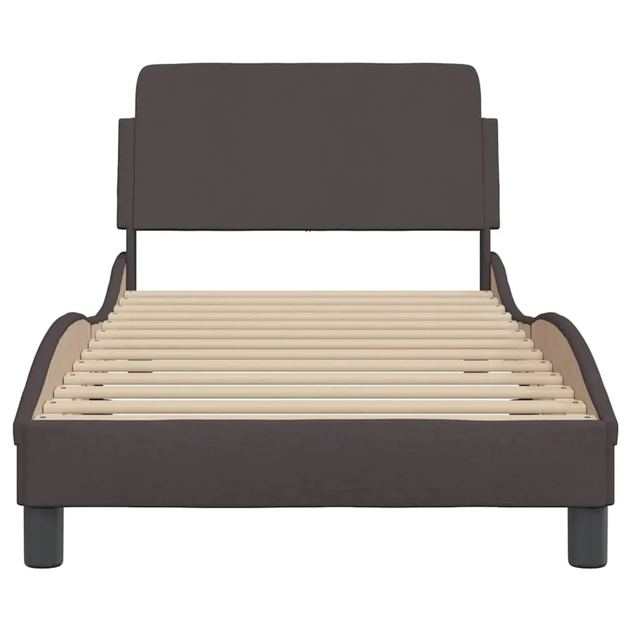Cadre de lit Dover marron foncé 90x200 cm tissu - 4