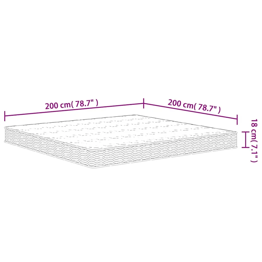 Matelas à ressorts bonnell moyen 200x200 cm - 7