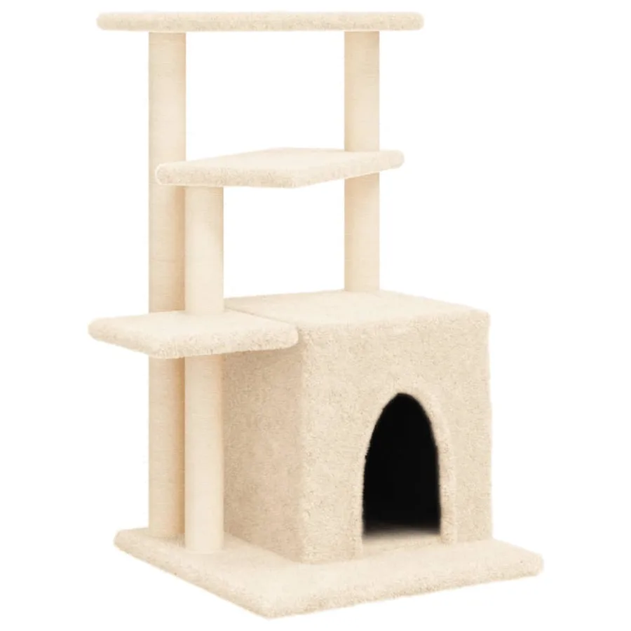 Arbre à chat avec griffoirs en sisal crème 83,5 cm - 2