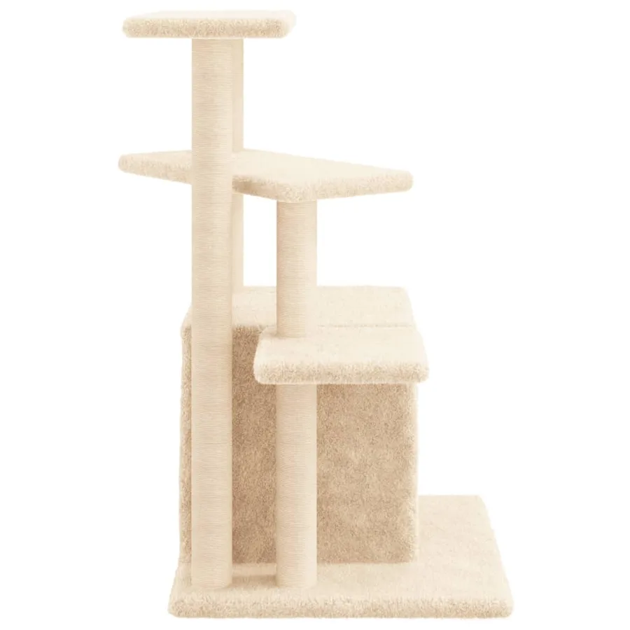 Arbre à chat avec griffoirs en sisal crème 83,5 cm - 5