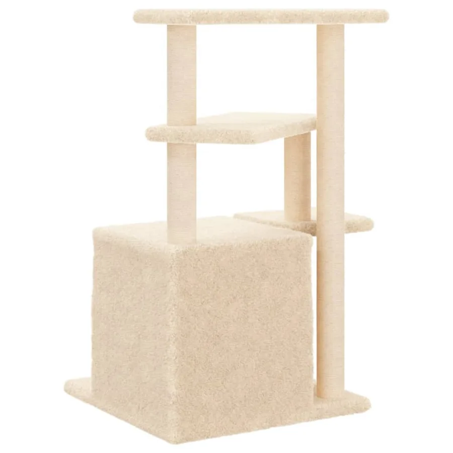 Arbre à chat avec griffoirs en sisal crème 83,5 cm - 6