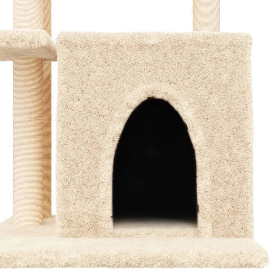 Arbre à chat avec griffoirs en sisal crème 83,5 cm - 7