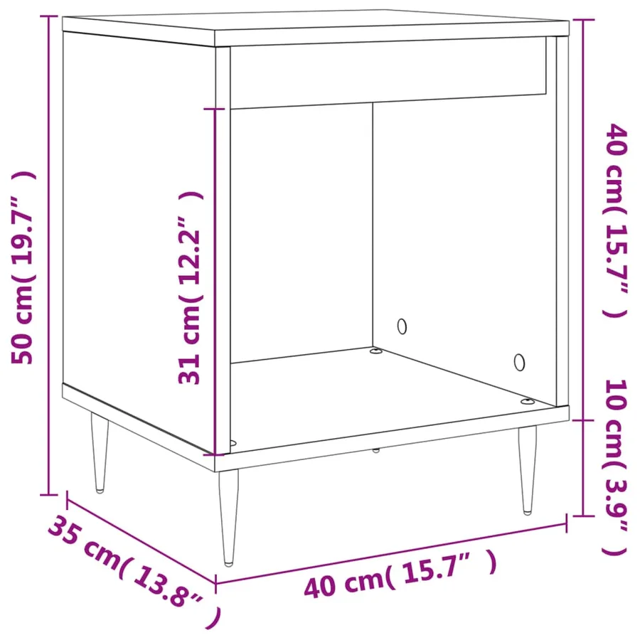 Tables de chevet 2 pcs chêne sonoma 40x35x50 cm bois ingénierie - 10