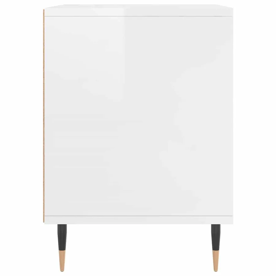 Tables de chevet 2 pcs blanc brillant 40x35x50 cm - 6