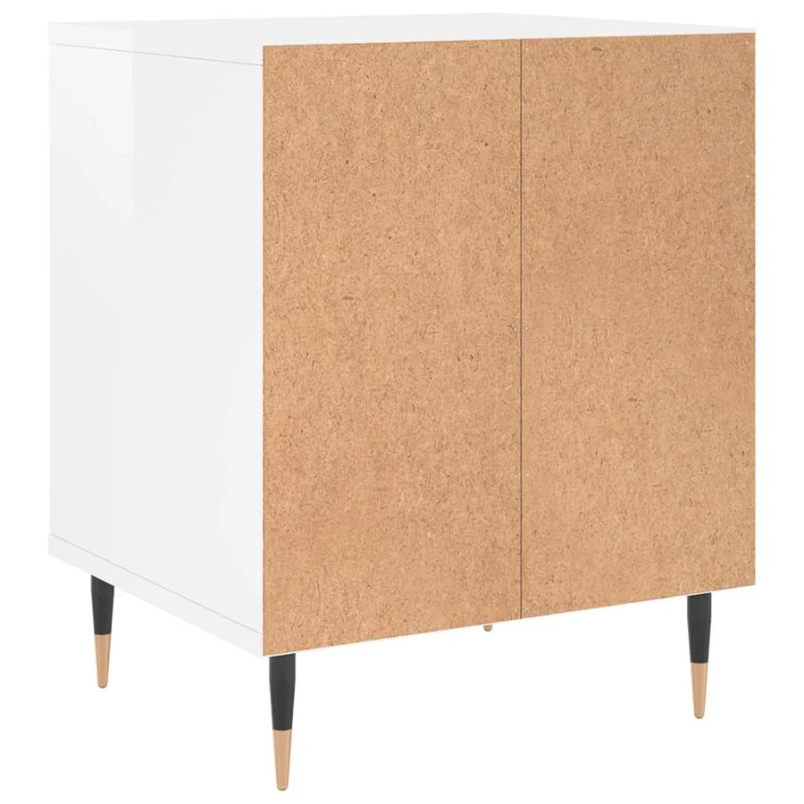Tables de chevet 2 pcs blanc brillant 40x35x50 cm - 7