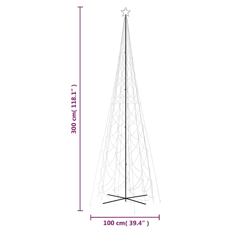 Arbre de Noël cône 3000 LED Blanc froid 230x800 cm - 10
