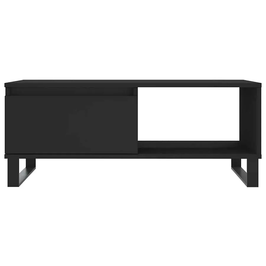 Table basse Noir 90x50x36,5 cm Bois d'ingénierie - 5
