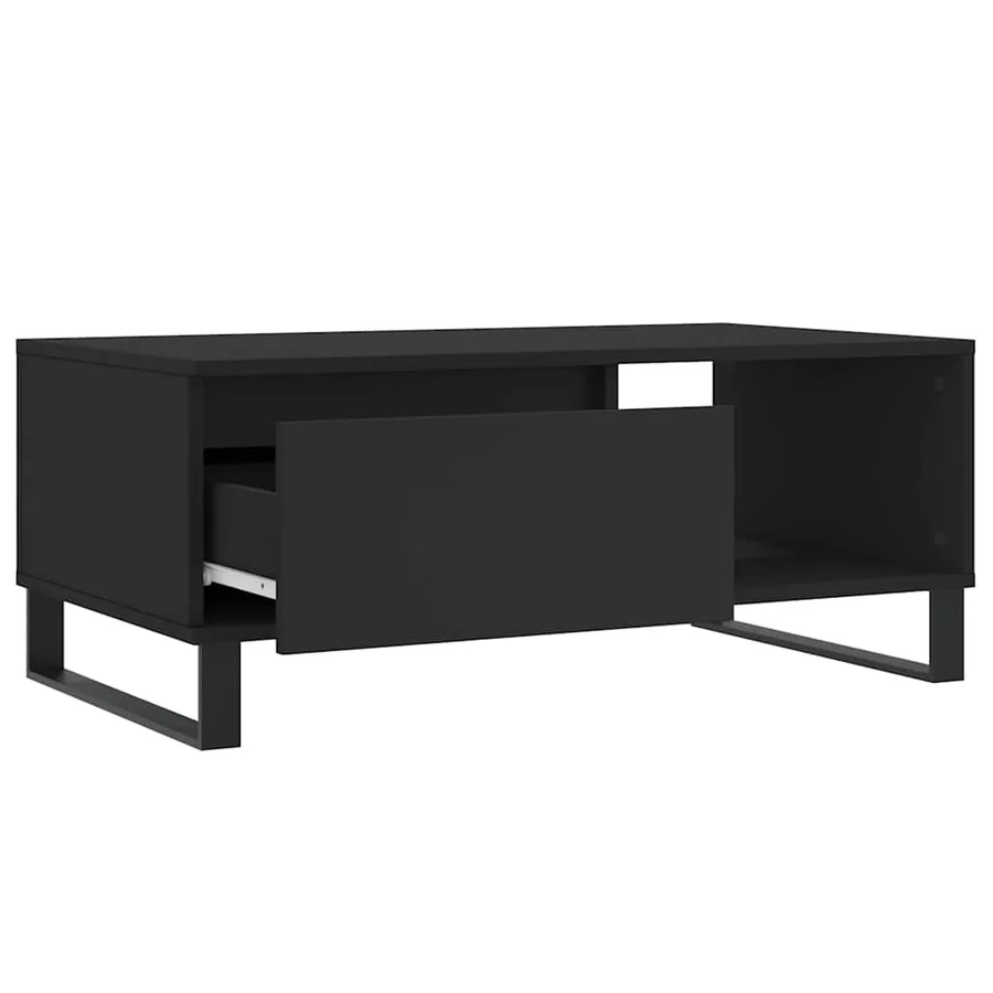 Table basse Noir 90x50x36,5 cm Bois d'ingénierie - 6